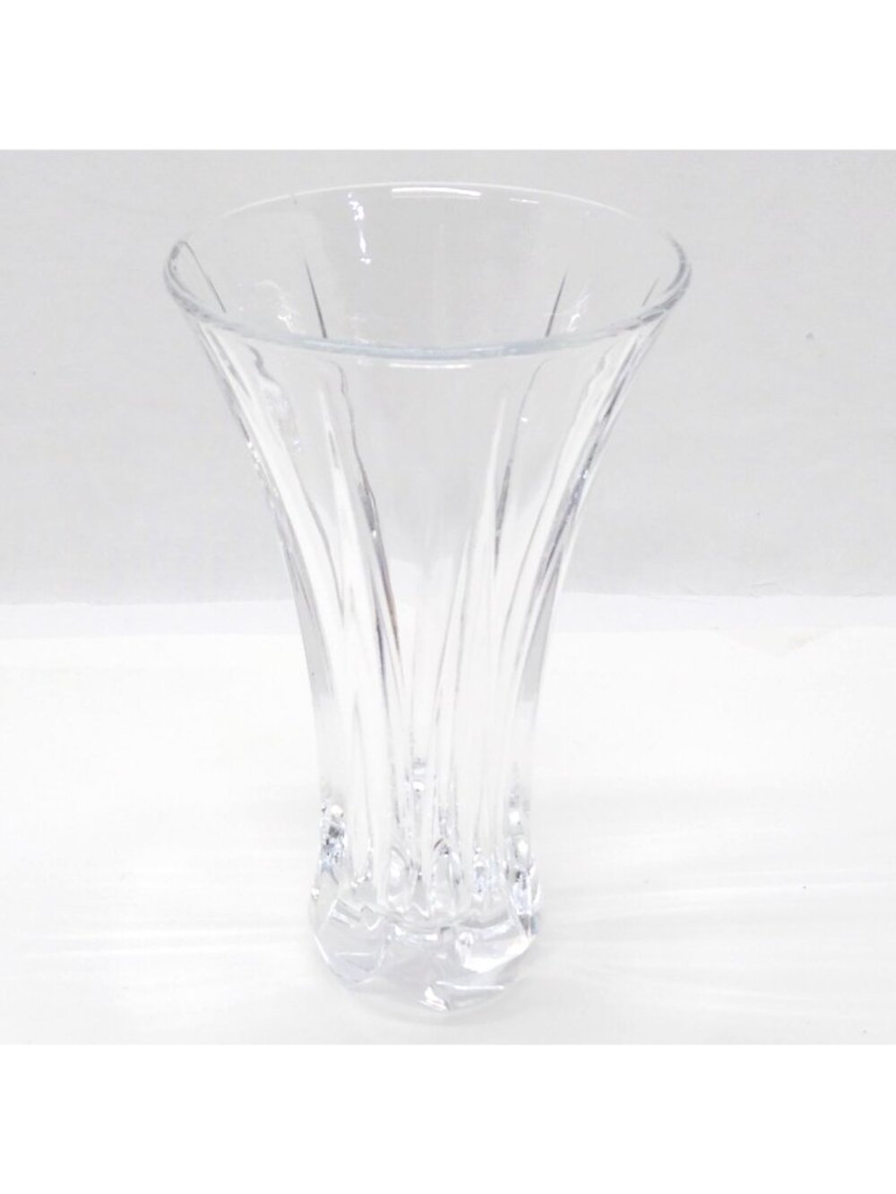 DePlomb Lead Crystal Vase Flared Shape Vertical Cut Design Elegant Craftsmanship